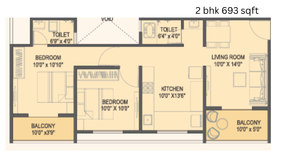 Divine-vastu-Floor-Plan-2-bhk-693-sqft